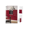 Produktbild: Vicco Backofenumbauschrank Küchenschrank Küchenzeile R-Line 60 cm Weiß Bordeaux kleine Tür Hochglanz