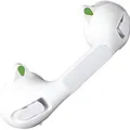 Produktbild: WENKO Wandgriff Secura 29 cm lang, Sauggriff mit Ampelfunktion, für sicheren Halt in Dusche, Badewanne und Toilette, stabiler Haltegriff mit Saugnäpfen zum Ansaugen, Kunststoff, 29 x 11,5 x 8,5 cm, Weiß
