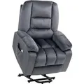 Produktbild: HOMCOM Fernsehsessel mit Aufstehhilfe Polyester Metall Grau 85L x 94B x 107H cm