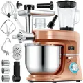 Produktbild: 3 In 1 Universal Küchenmaschine K-km 3000 Mit Fleischwolf Knetmaschine Multifuntionale Rührmaschine 5.5l Schüssel Mit 3 Rührwerkzeuge Kupfer - Kesser