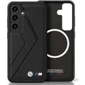 Produktbild: BMW Leder Übergroße Streifen MagSafe Samsung Galaxy S25 schwarz - Schwarz