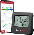 Produktbild: ThermoPro TP357B Bluetooth Hygrometer Thermometer Mini Innenraum APP Schwarz