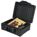 Produktbild: HMF Feuerfeste Dokumentenbox DIN A4, wasserdichte Geldkassette abschließbar, 36,5 x 32 x 15,5 cm, Schwarz