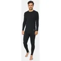 Produktbild: DANISH ENDURANCE Funktionsshirt Merino Baselayer Funktionsunterwäsche Set, Langarm Shirt & Hose, Temperaturregulierend schwarz XL