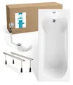Produktbild: Rechteck Badewanne Komplettset 180x80 cm Wannenfüße Ablaufgarnitur Duschbereich