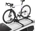 Produktbild: VEVOR Dachfahrradträger 15 kg Tragkraft, klappbarer Fahrraddachträger mit sicherem Verriegelungssystem für die meisten Standard-Querträger, aufrechter Autodachträger für SUV Auto, Schwarz
