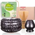 Produktbild: Goodwei Matcha Set mit BIO Matcha Pulver und hochwertiger Schale Chawan aus Keramik, Bambus-Matchabesen, Besenhalter, Matchalöffel Chashaku | Japanisches Teezeremonie Geschenkset (Tetsu)