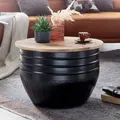 Produktbild: FineBuy Couchtisch Holz Rund Sofatisch Ø 60 cm Tisch Stauraum Wohnzimmertisch