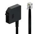 Produktbild: deleyCON 0,2m Telefon Adapter RJ11 Stecker 6P4C auf TAE-F Buchse Flachkabel NEU