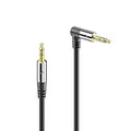 Produktbild: Sonero® premium Audiokabel mit 1x 90° Stecker, 3.5mm Klinke, 1,00m, vergoldete Kontakte, schwarz