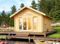 Produktbild: Gartenhaus Holz 40mm CAROLINE 2.2 390x585cm Doppelnut + Schlafboden u. Fußboden