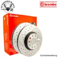 Produktbild: BREMBO XTRA Bremsscheibe Bremsscheiben Hinten für VW 09.A200.1X NEU