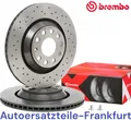 Produktbild: 2x BREMBO Bremsscheiben Gelocht HINTEN AUDI TT Q3 A3 S3 + VW GOLF 7 GTI PASSAT