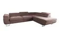 Produktbild: Ecksofa Luna mit Schlaffunktion und Bettkasten – 275x202 cm – verstellbare Kopfstützen – Liegefläche 193x125 cm – Couch – Schlafsofa – L-Sofa mit Stauraum (Monolith 62 Lavender, Seite: Rechts)