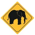Produktbild: FahnenMax Autoaufkleber Sticker Achtung Elefant Aufkleber