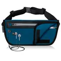 Produktbild: MYCARBON Bauchtasche Flach Reisen Sport Hüfttasche RFID 100% Diebschutz | Klappbar Design | Wasserdicht für 6 Zoll Handhy iPhone 6/ 6s/ 6Plus/ 7 Gürteltasche für Damen Herren Blau