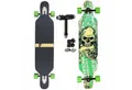 Produktbild: FunTomia Longboard Longboard in 3 Flex Stufen Camber Ahornholz + T-Tool mit LED Rollen, Camber Twin Tip