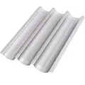 Produktbild: GOURMEO Baguette-Backblech (38 x 24,5 cm) für 3 Baguettes mit Antihaftbeschichtung, Baguetteform, Baguetteblech, Baguette Backform, Brotbackform, Backform Brot, Backformen, Brot Backen Zubehör