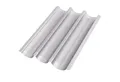 Produktbild: GOURMEO Backform Silbernes Baguette-Backblech, 38,5 x 28,5 cm, Brotbackform, Baguette Backblech, Silber, 38,5 x 28,5 cm