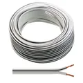 Produktbild: 50m Lautsprecherkabel 2x 0,75mm² Weiß Audiokabel Boxenkabel