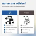 Produktbild: Safe Age® Rollator: Leicht und faltbar – mit Sitzfunktion – für drinnen und draußen – inklusive Rückenlehne und Gehstockhalter