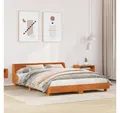 Produktbild: vidaXL Bett, Massivholzbett ohne Matratze Wachsbraun 160x200 Kiefernholz