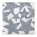 Produktbild: Sovie HORECA Serviette GITTE (Silber-Blau) aus Linclass® Airlaid, Weichtsserviette stoffähnlich, ideal für Winterfeiern & Weihnachten, 40x40cm, 1/4 Falz, 50 Stück