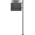 Produktbild: ECD Germany Standbriefkasten Anthrazit/Silber mit Zeitungsfach Standfuß Silber