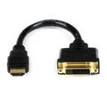 Produktbild: StarTech.com HDMI auf DVI Adapter - DVI-D (25 pin) (Stecker) zu HDMI (19 pin) (Buchse) - Videoanschluß - HDMI / DVI - 28 AWG - HDMI, 19-polig (M) - DVI-D (W) - 20,32 cm - abgeschirmt - Schwarz - für P/N: USB3SMDOCKHV (HDDVIMF8IN)