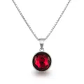 Produktbild: Schöner-SD Anhänger Kristall rund Halskette 925 Silber Rot