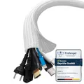 Produktbild: shinfly 13mm-3m Kabelschlauch Selbstschließend Weiß, Kabelmanagement, Flexibler Kabelkanal für TV und Computer, Versteckten Kabelschutz und Kabelverwaltung