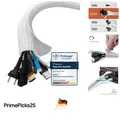 Produktbild: Kabelschlauch 3m Selbstschließend Weiß flexibel für TV, Computer, Kabelmanage...