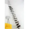 Produktbild: Minka Mittelholmtreppe Monaco 35 - 293,8cm Geschosshöhe Walnuss Grau