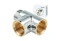 Produktbild: tecuro Gewindefitting 2-Wege Verteiler T-Stück, allseitig 1/2 Zoll, Messing verchromt