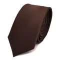 Produktbild: Herren Krawatte 6 cm schmale Satin Tie in braun dunkelbraun schokoladenbraun ...