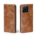 Produktbild: LBH Handyhülle für Xiaomi 13T / Xiaomi 13T Pro in Hellbraun mit Karten- und Geldfach Smartphone Hülle mit Standfunktion Flip Case Schutzhülle Magnetverschluss Vintage