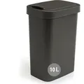 Produktbild: Mülleimer 10l mit Deckel, Schwingdeckel Abfalleimer in Schwarz - Grau