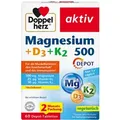 Produktbild: Doppelherz Magnesium 500+D3+K2 Depot Tabletten 60 St