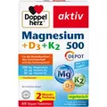 Produktbild: Doppelherz aktiv Magnesium 500 +D3+K2 Depot-Tabletten 60 St