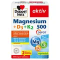 Produktbild: Doppelherz Magnesium 500mg + Vitamin D3 + K2, Nahrungsergänzung, 30 Tabletten