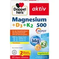Produktbild: DOPPELHERZ Magnesium 500+D3+K2 Depot Tabletten 60 St PZN 17620209