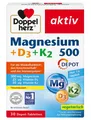 Produktbild: ✅ Doppelherz Magnesium 500+D3+K2 Muskeln und Nervensystem 30 Depot Tabletten ✅