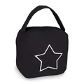 Produktbild: Relaxdays Türstopper Sack, moderner Türsack in Vintage Design, Boden, Stofftürstopper mit Griff, 18,5x14x10 cm, schwarz