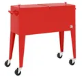 Produktbild: vidaXL Trolley-Kühlbox, Kühlwagen mit Rollen Rot 92x43x89 cm