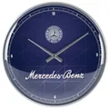 Produktbild: Nostalgic-Art Retro Wanduhr, Ø 31 cm, Mercedes-Benz – Silver & Blue – Geschenk-Idee für Mercedes-Benz Accessoires Fans, Original Lizenzprodukt (OLP), Große Küchenuhr, Vintage Design