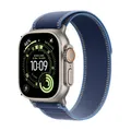 Produktbild: Apple Watch Ultra 3 Trail Loop S/M MEWR4QF/A Armbandfarbe: Blau/Hellblau 49mm Titangehäuse Natur