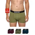 Produktbild: SNOCKS Boxershorts Enge Pants Herren Unterhose (6-St) aus Bio-Baumwolle, ohne kratzenden Zettel blau|rot 3XL