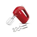 Produktbild: Girmi SB02 Elektrischer Handmixer, 170 W, Edelstahl-Rührbesen für Sahne und Eiweiß, Turbo-Funktion, Edelstahl-Knethaken für süße und salzige Teige, 5 Geschwindigkeiten, Rot.