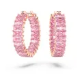 Produktbild: Swarovski Matrix Kreolen, Rosé Vergoldete Ohrringe mit Strahlenden, Rosafarbenen Swarovski Kristallen