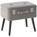 Produktbild: Hocker Mit Stauraum Mallard Samtstoff Grau